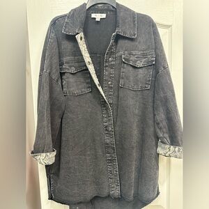 Black Denim high low shirt. Great fall/winter staple